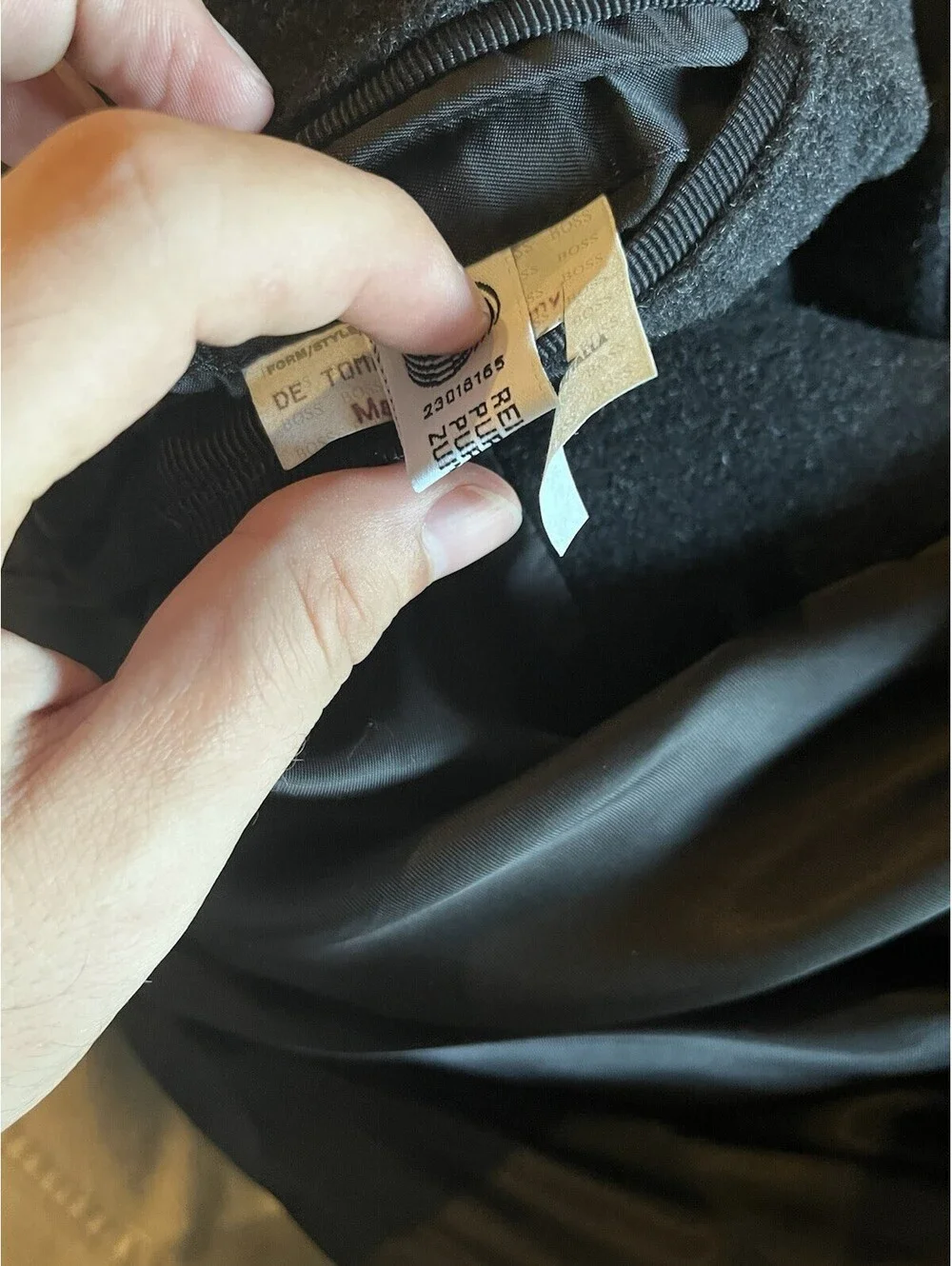 Vintage Hugo Boss De Tomaso Wool Overcoat Black Made in Germany Men’s XL